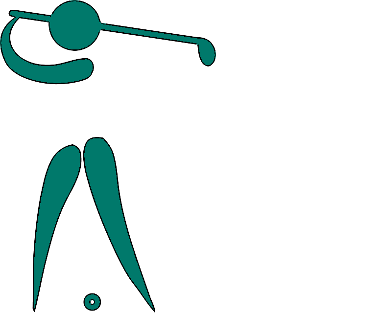 Outline of a female golfer